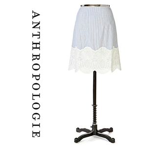 Anthropologie x Snak | Cloudless Picnic Skirt | Blue & White | Size 12